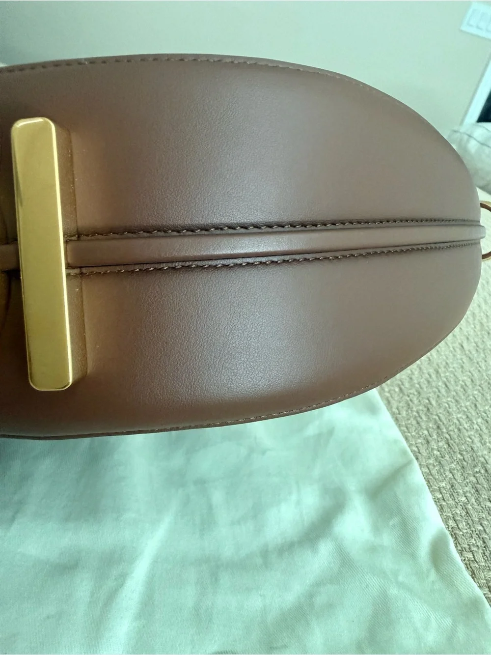 Fendi Blue denim FF Monogram Crescent Shoulder Bag with Leather Trim NWT